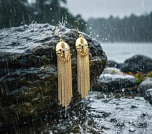 Silver or Gold Hammered Cross Earrings