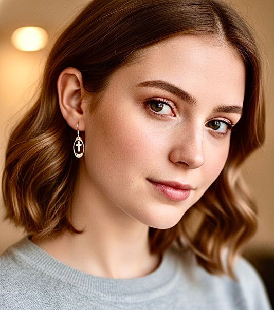 Tiny Silver Cross Earrings