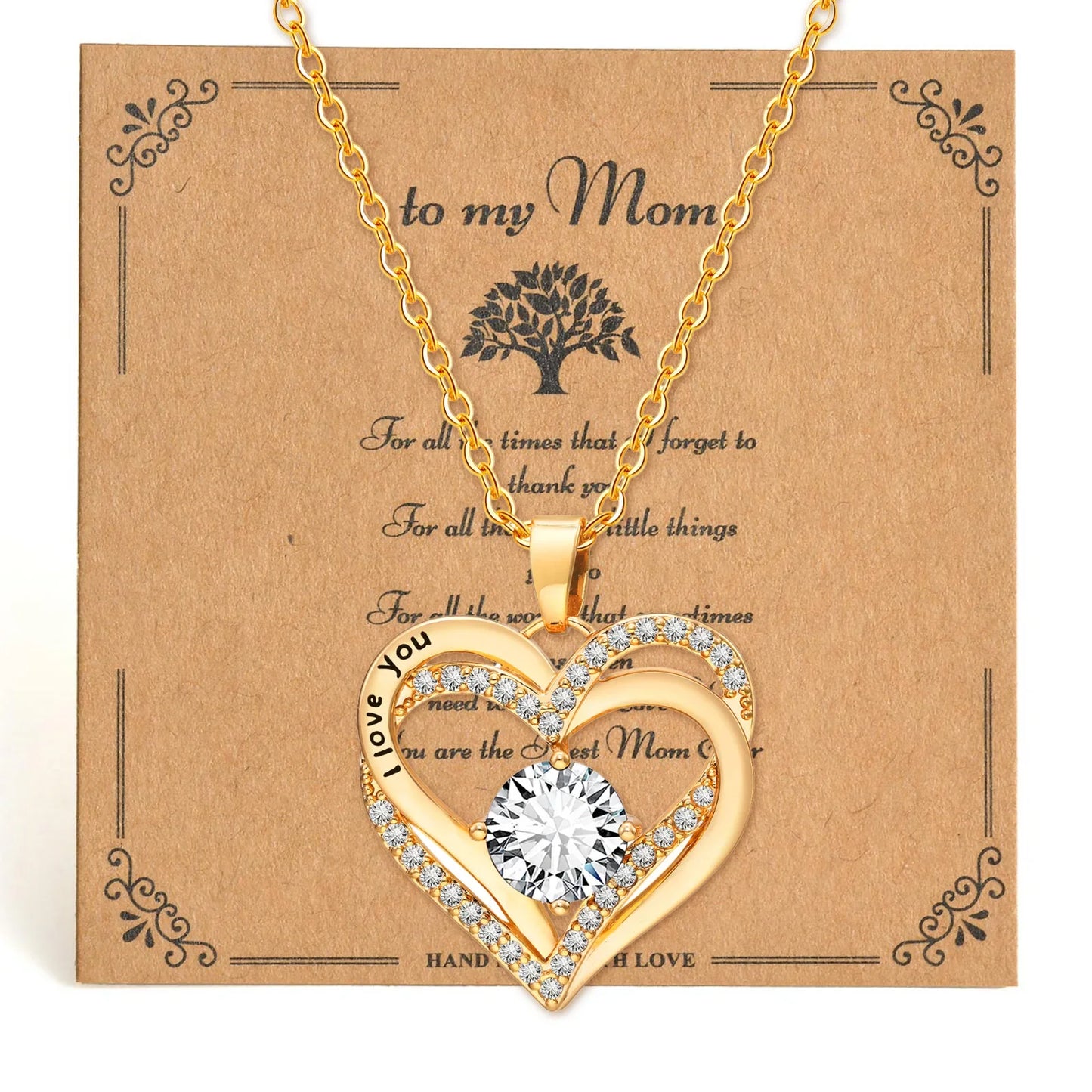 Vnox Heart Birthstone Necklace