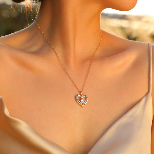 Vnox Heart Birthstone Necklace