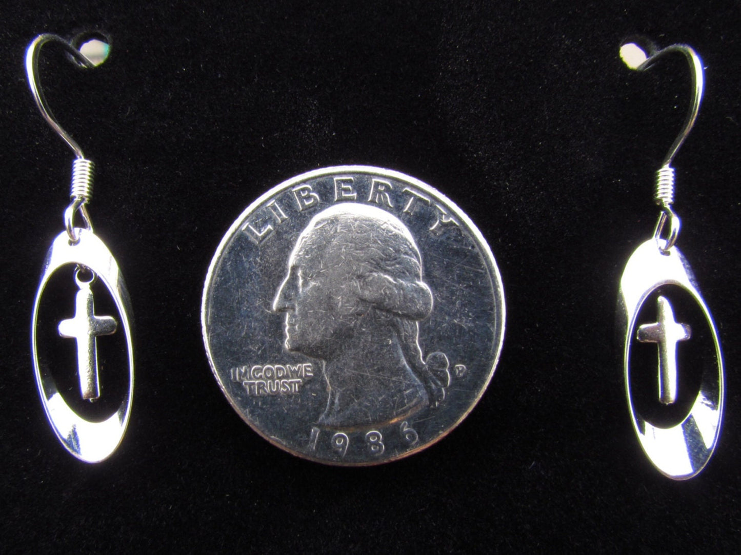 Tiny Silver Cross Earrings
