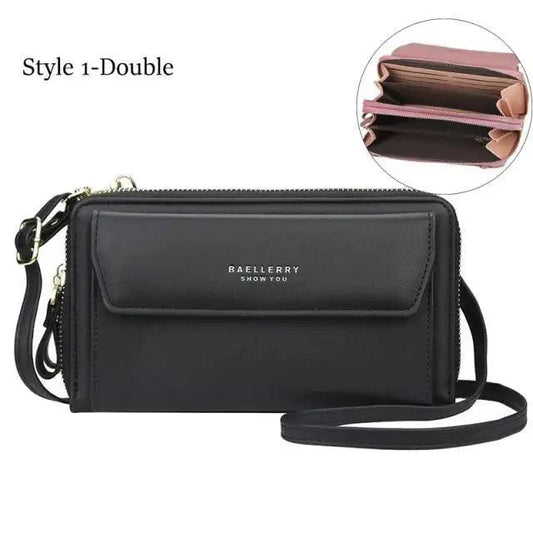 Double Layer Large Portable Crossbody Capacity Card Holders Handbag