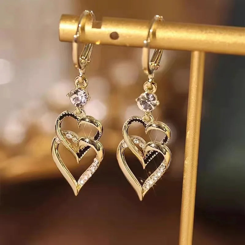 Sweetheart Spark Peach Drop Earrings