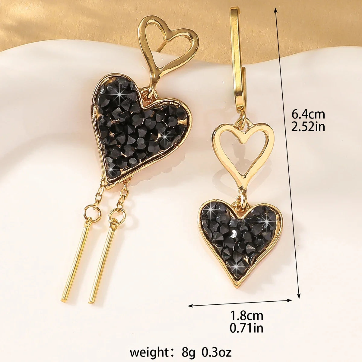 Sweetheart Spark Peach Drop Earrings