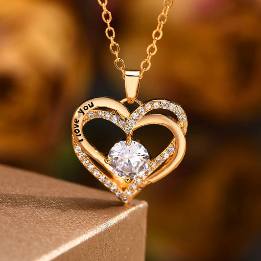 Vnox Heart Birthstone Necklace