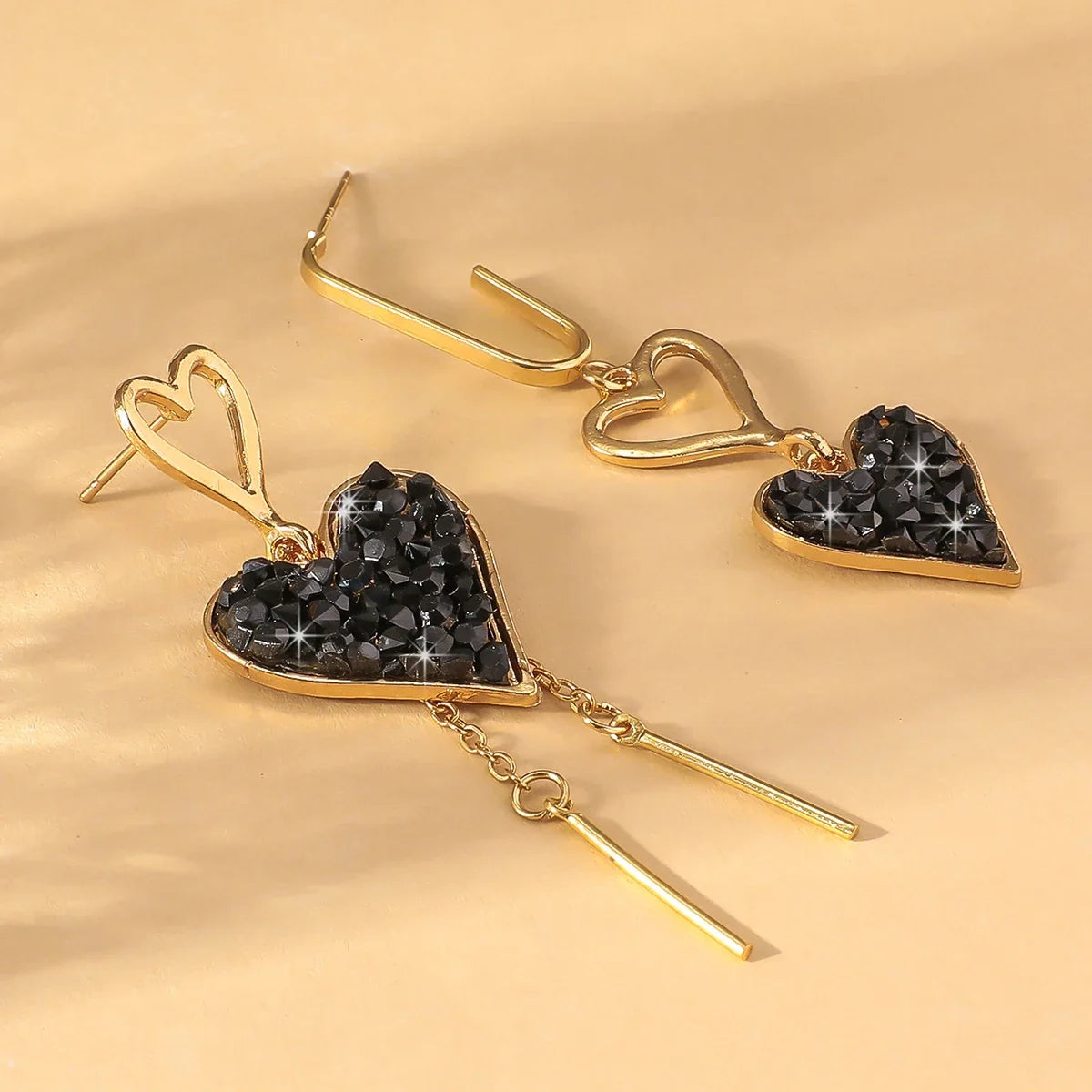 Sweetheart Spark Peach Drop Earrings