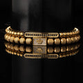 Stainless Steel Bracelet Pineapple Bead Crown with Zircon Weaving
