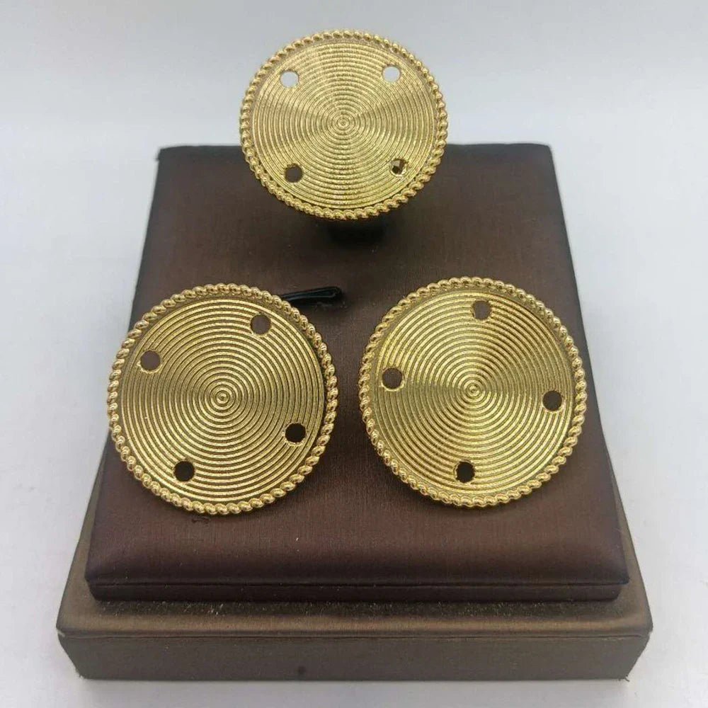 African Gold Plated Earring and Ring Set