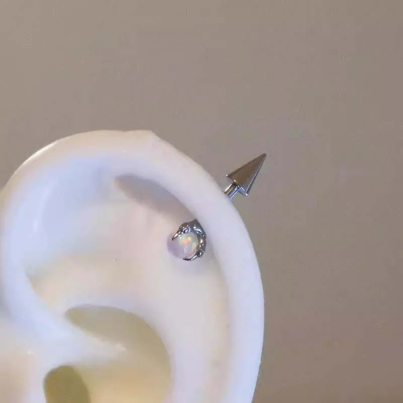Stainless Steel Heart and Star Stud Earrings