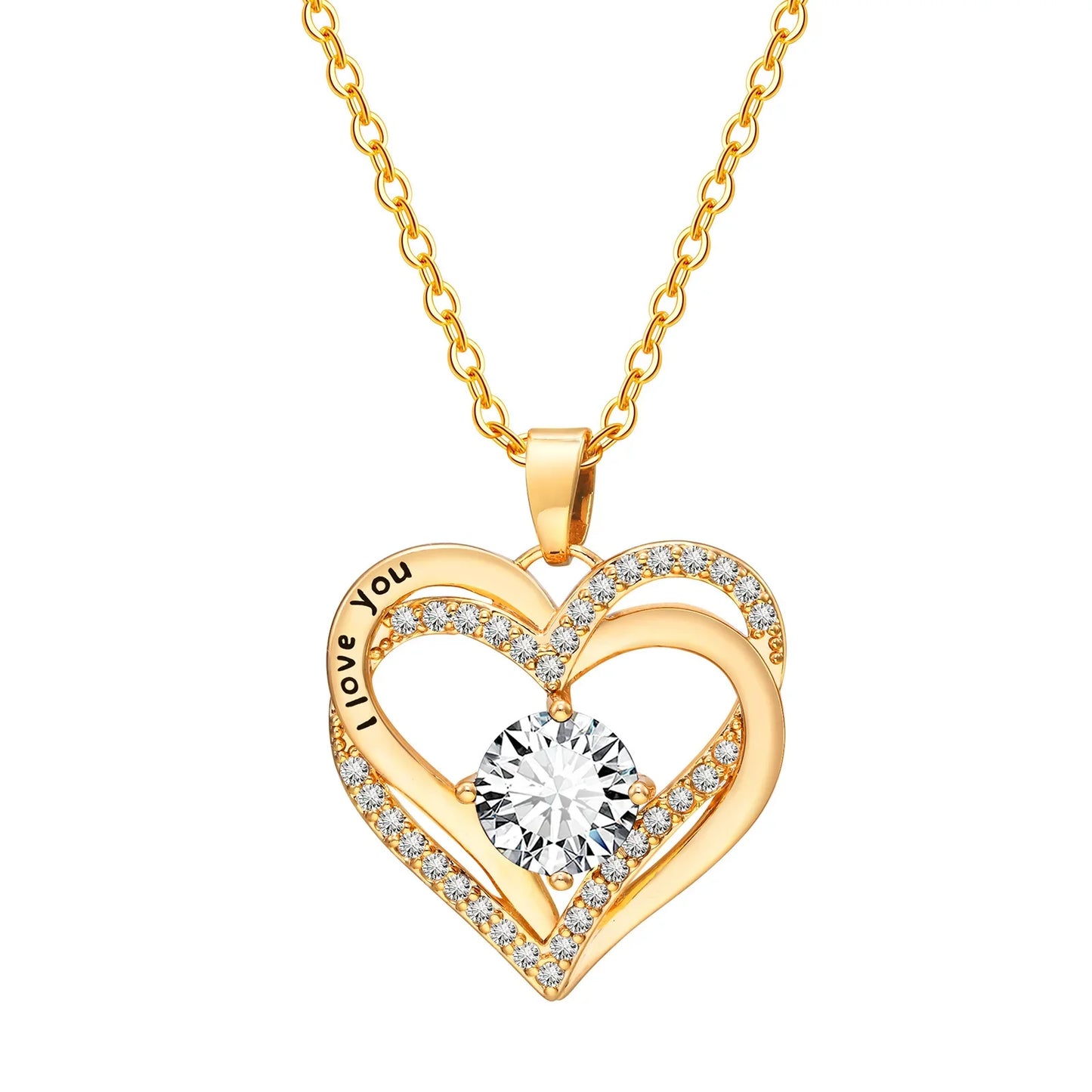 Vnox Heart Birthstone Necklace