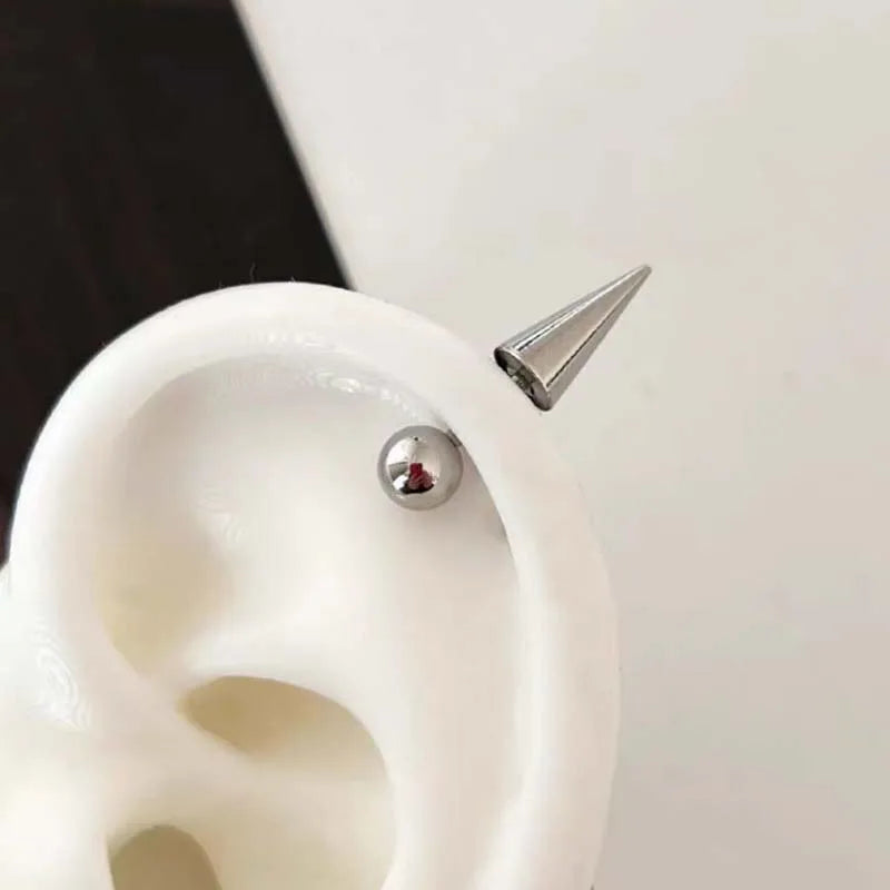 Stainless Steel Heart and Star Stud Earrings