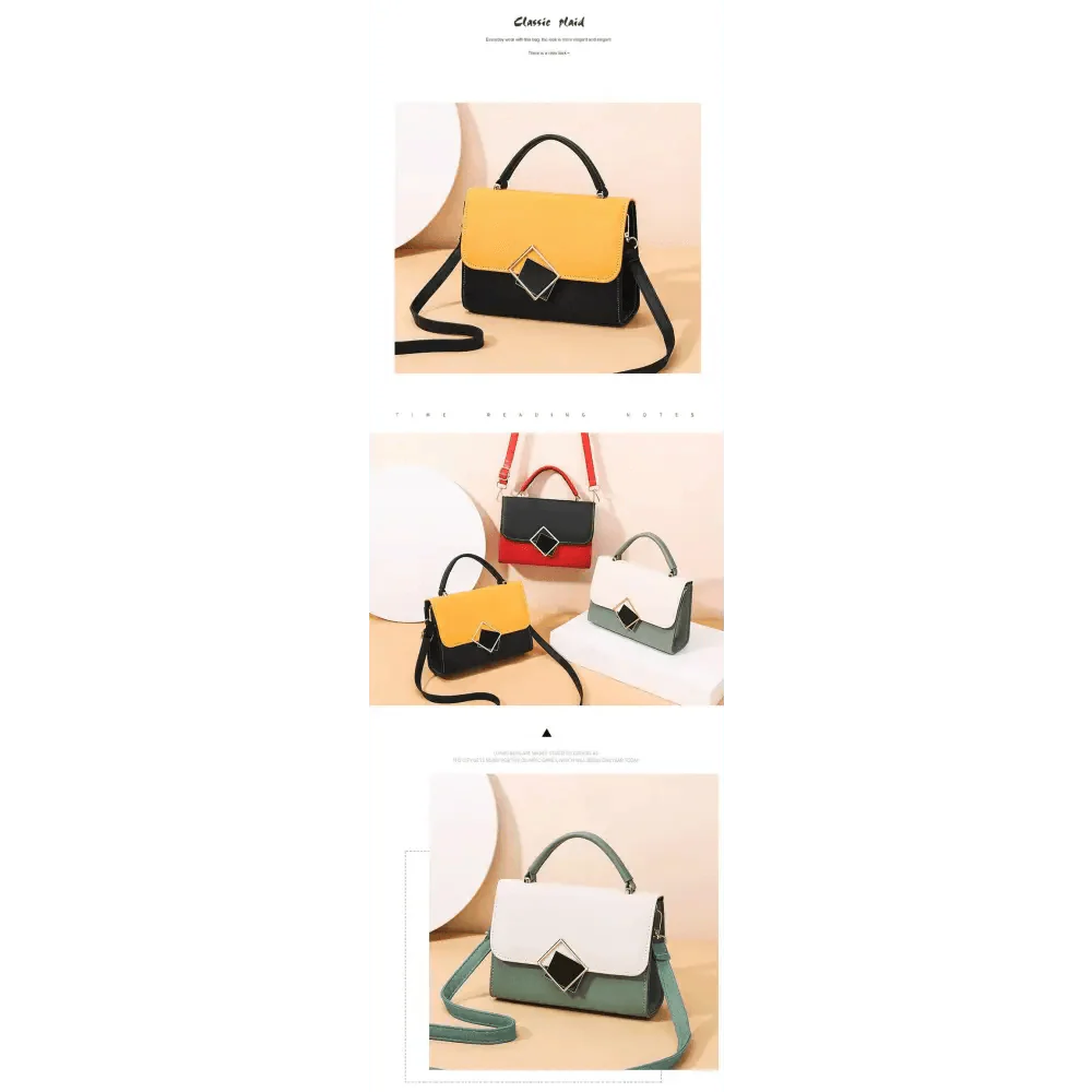 Candy Color Design PU Leather Crossbody Bag