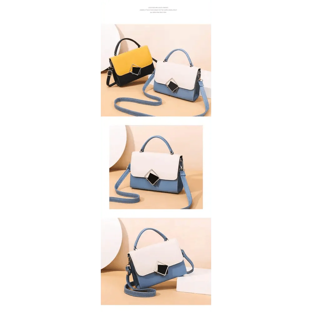 Candy Color Design PU Leather Crossbody Bag
