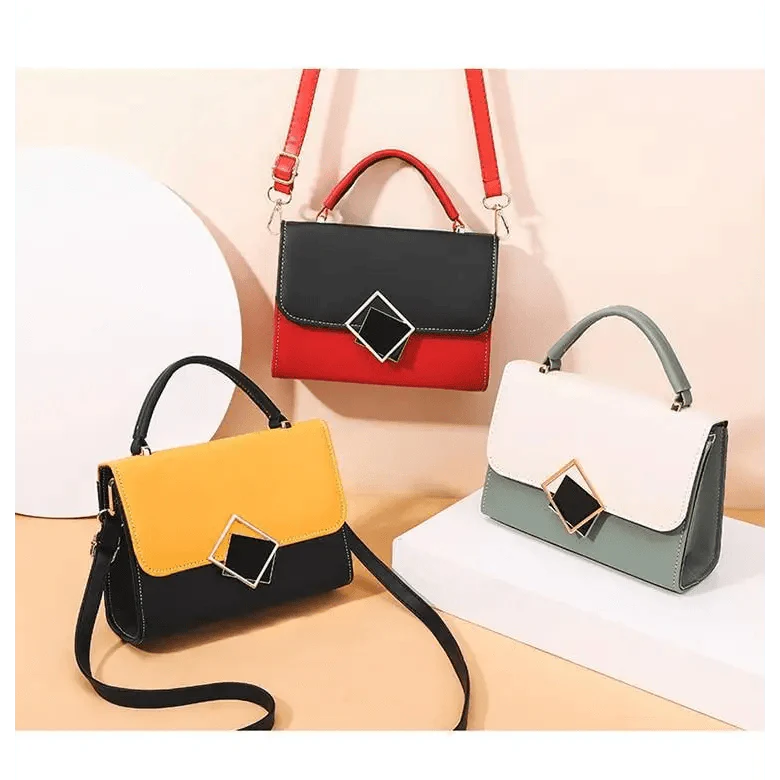 Candy Color Design PU Leather Crossbody Bag