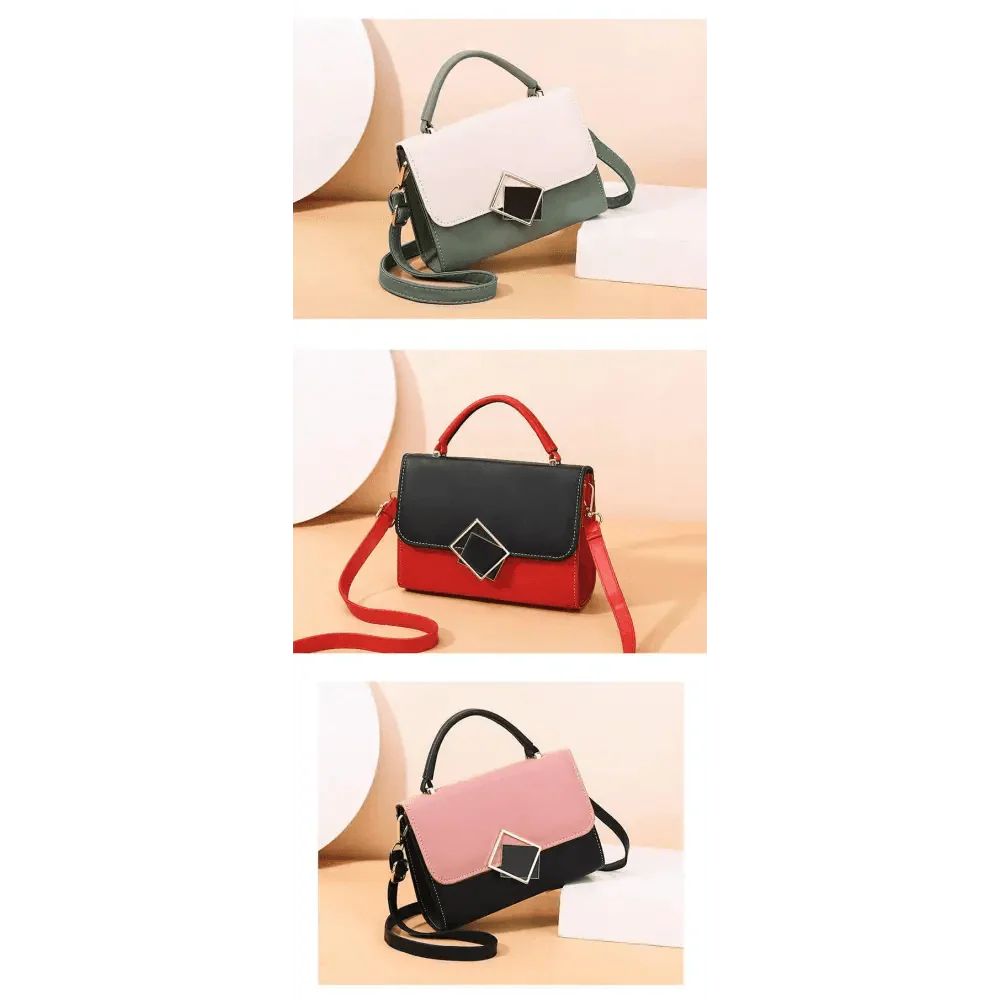 Candy Color Design PU Leather Crossbody Bag