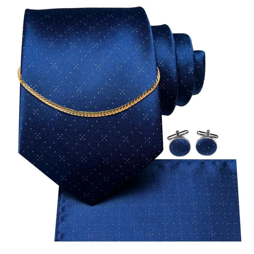 Men's Silk Necktie Set with Pocket Square & Cufflinks