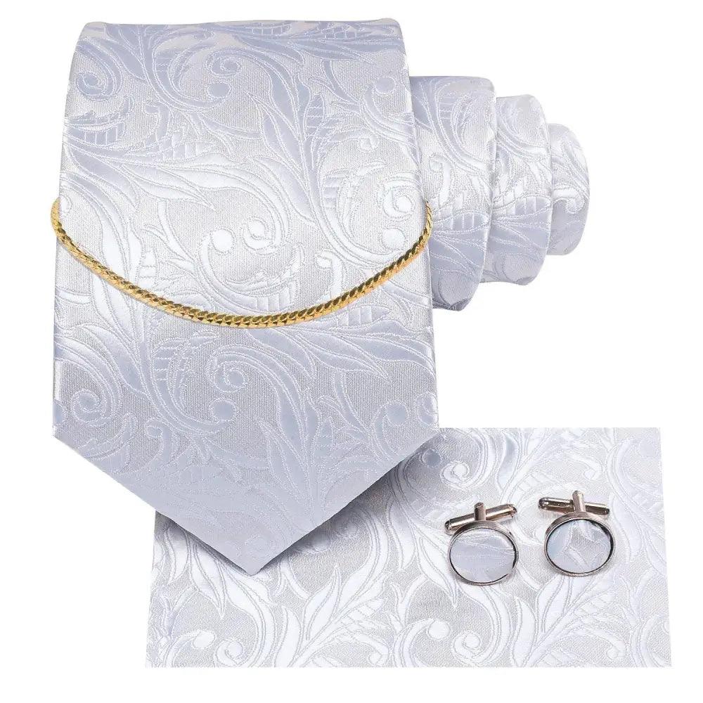 Men's Silk Necktie Set with Pocket Square & Cufflinks