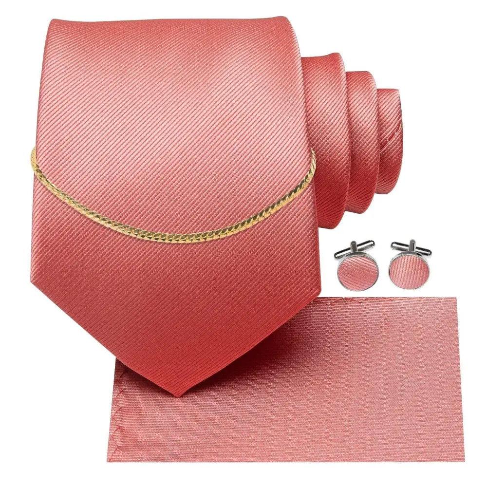 Men's Silk Necktie Set with Pocket Square & Cufflinks