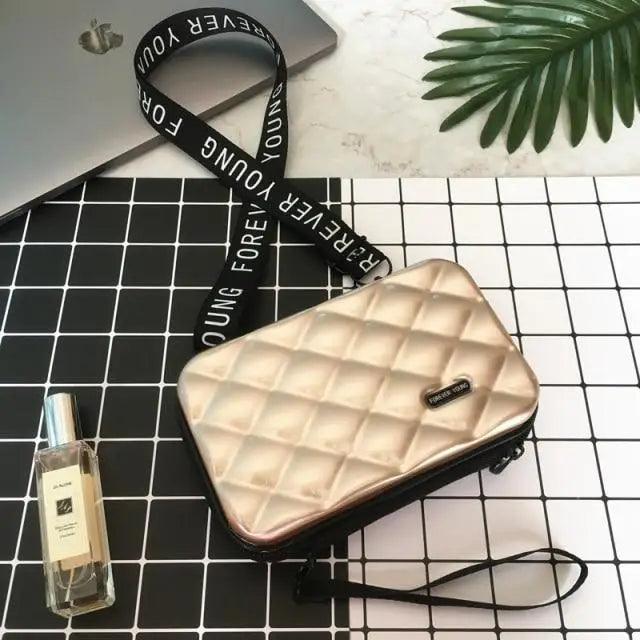 Quilted-Look Flap Crossbody Clutch