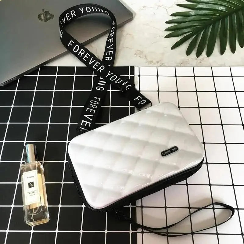 Quilted-Look Flap Crossbody Clutch