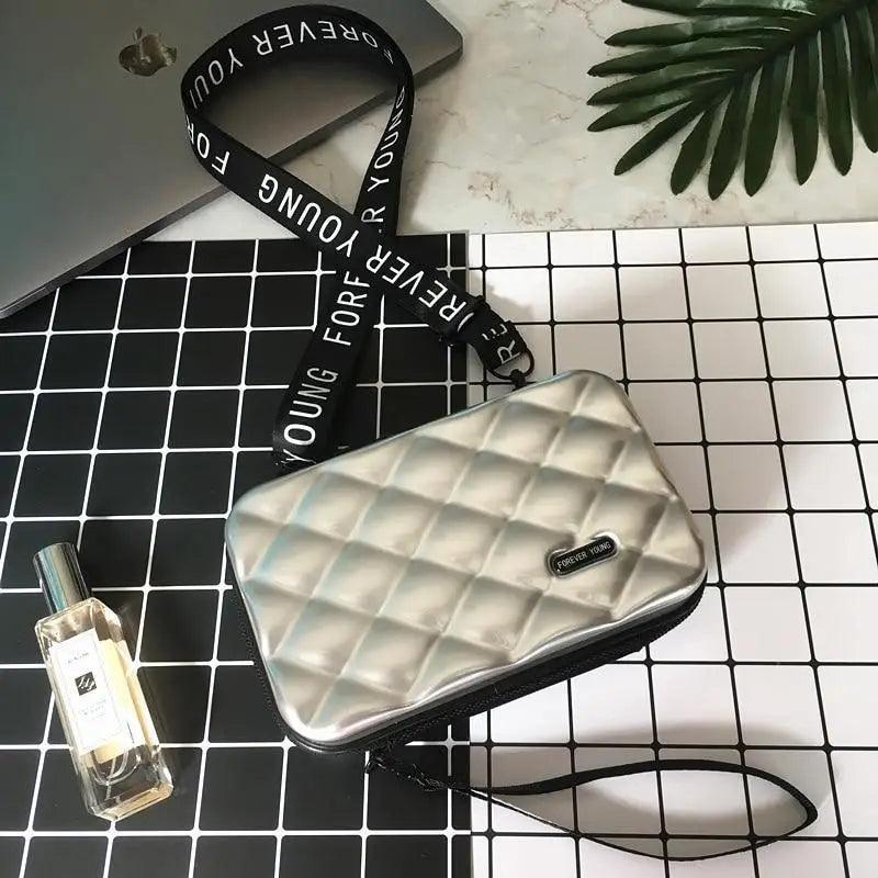 Quilted-Look Flap Crossbody Clutch