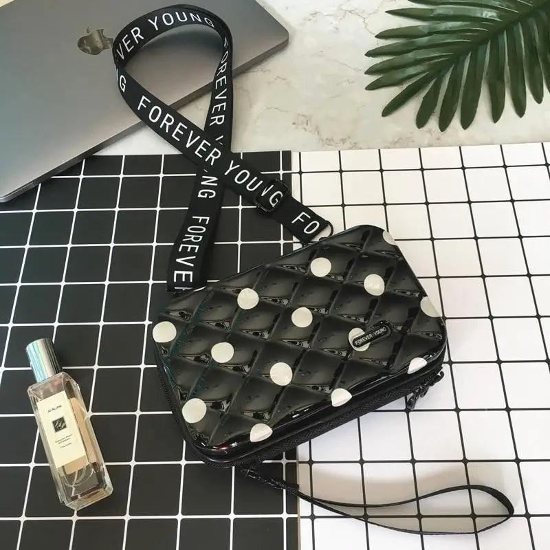 Quilted-Look Flap Crossbody Clutch