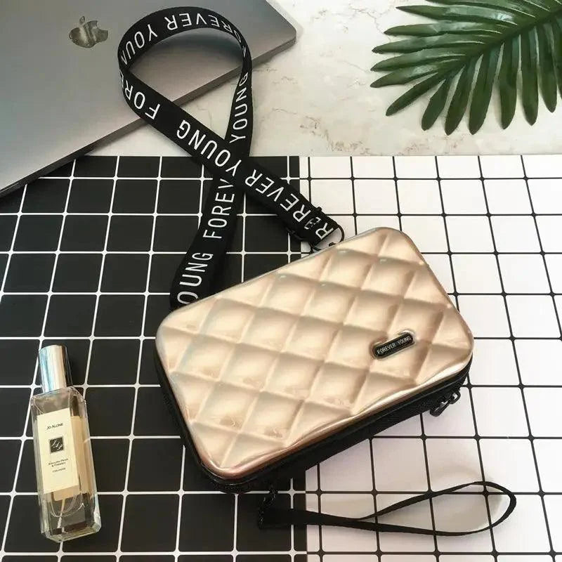 Quilted-Look Flap Crossbody Clutch