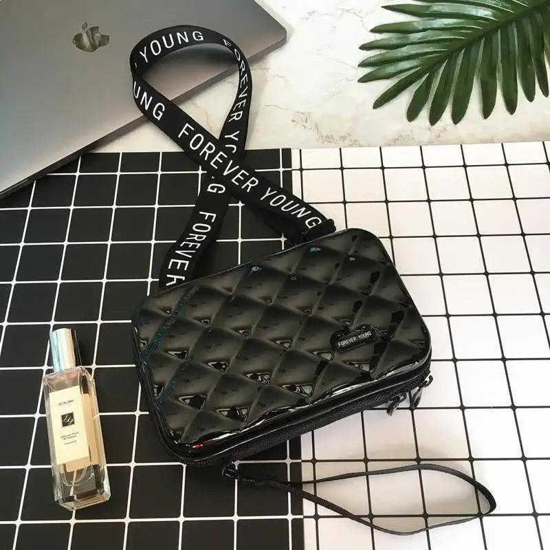 Quilted-Look Flap Crossbody Clutch