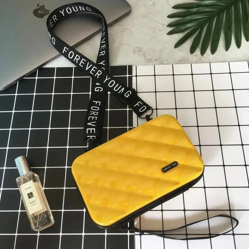 Quilted-Look Flap Crossbody Clutch