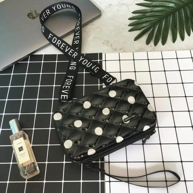 Quilted-Look Flap Crossbody Clutch