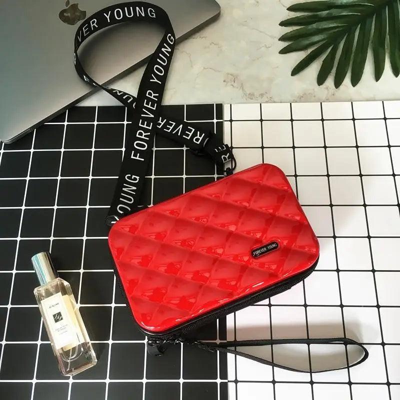 Quilted-Look Flap Crossbody Clutch