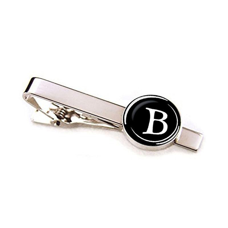 Initial Letter Tie Clip for Men
