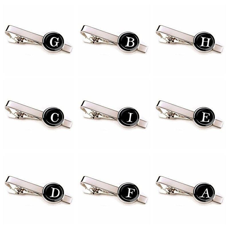 Initial Letter Tie Clip for Men