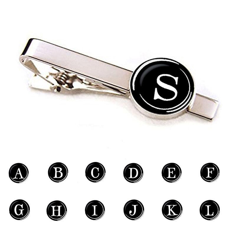 Initial Letter Tie Clip for Men