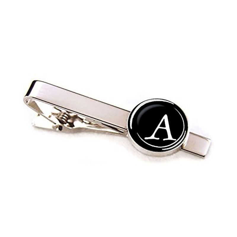 Initial Letter Tie Clip for Men
