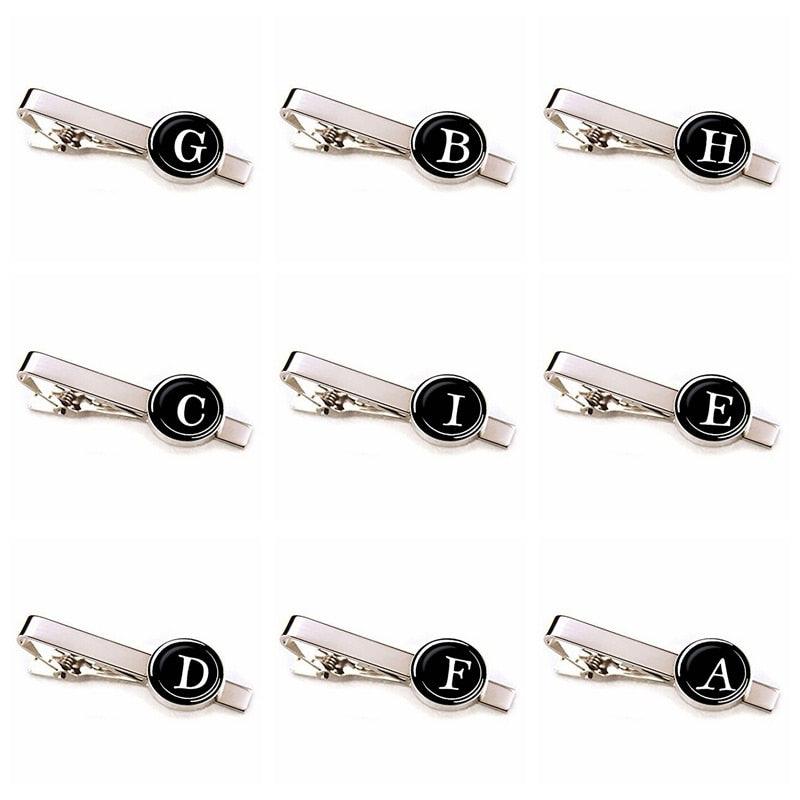 Initial Letter Tie Clip for Men