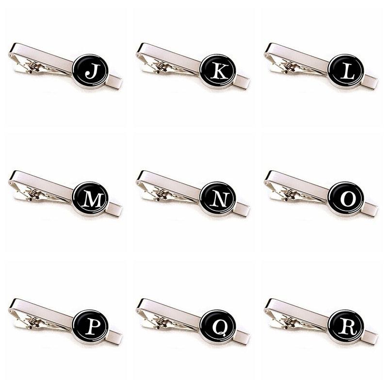 Initial Letter Tie Clip for Men