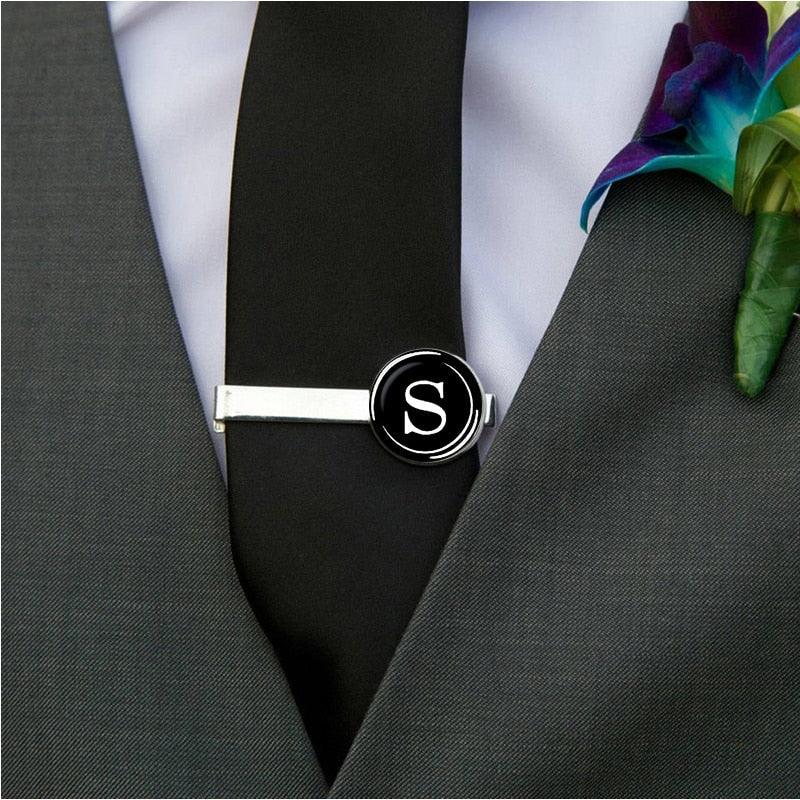 Initial Letter Tie Clip for Men