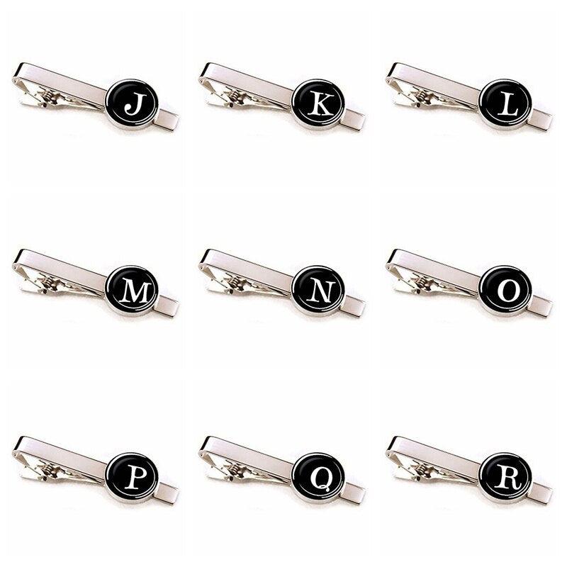 Initial Letter Tie Clip for Men