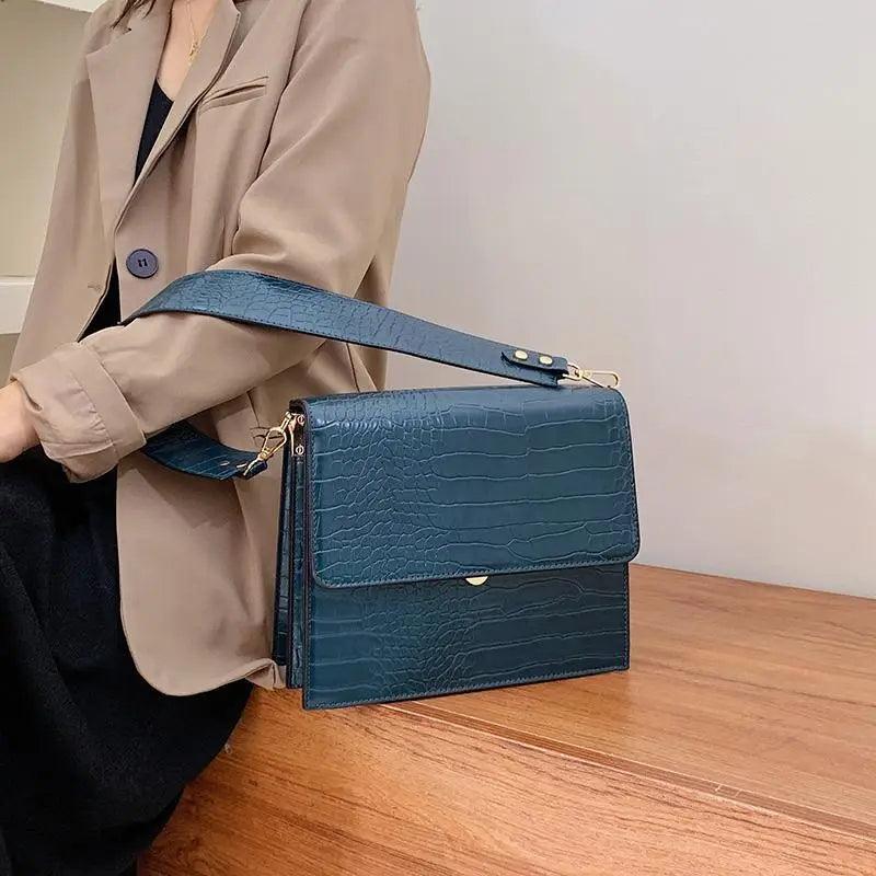 Elegant Patent Leather Messenger Bag