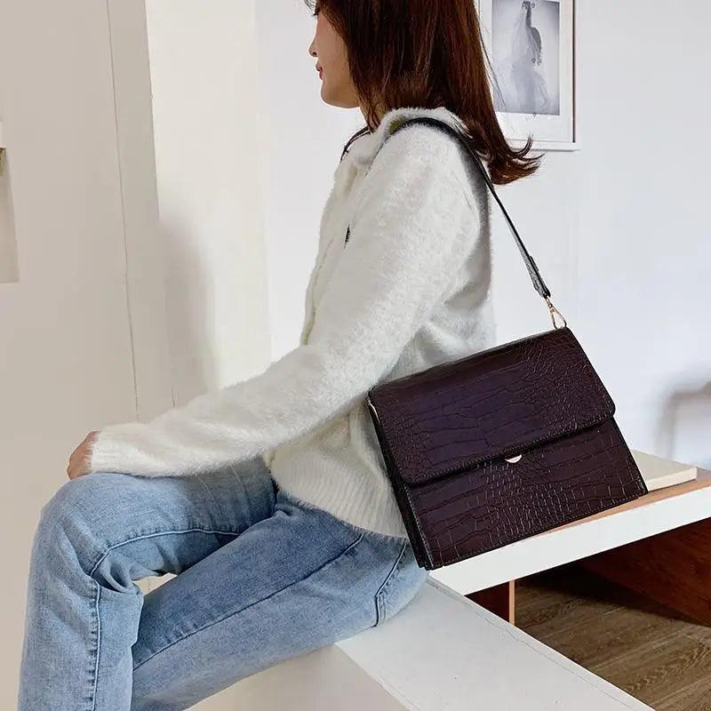 Elegant Patent Leather Messenger Bag