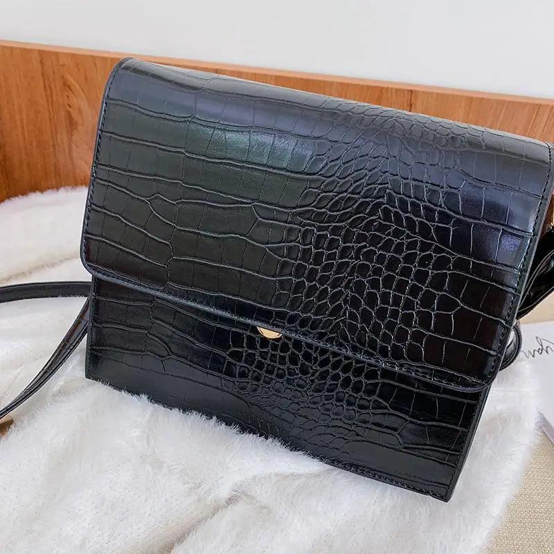 Elegant Patent Leather Messenger Bag