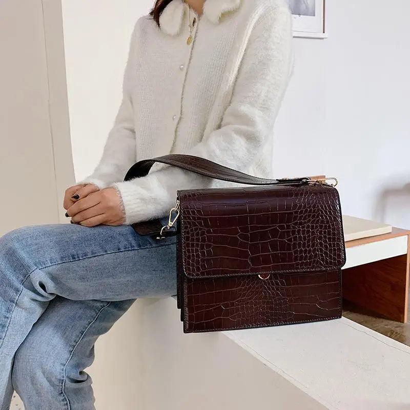 Elegant Patent Leather Messenger Bag