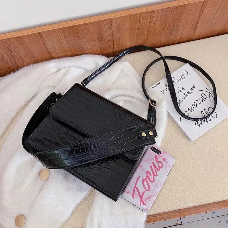 Elegant Patent Leather Messenger Bag