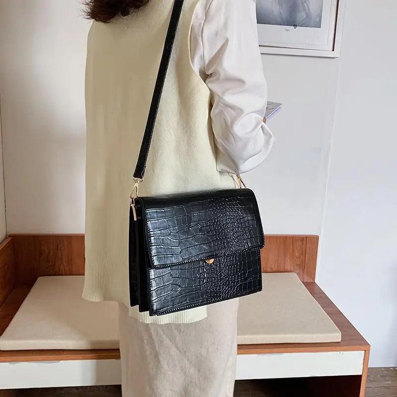Elegant Patent Leather Messenger Bag