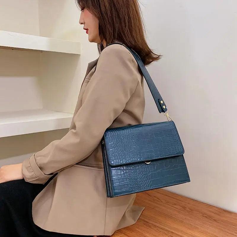 Elegant Patent Leather Messenger Bag