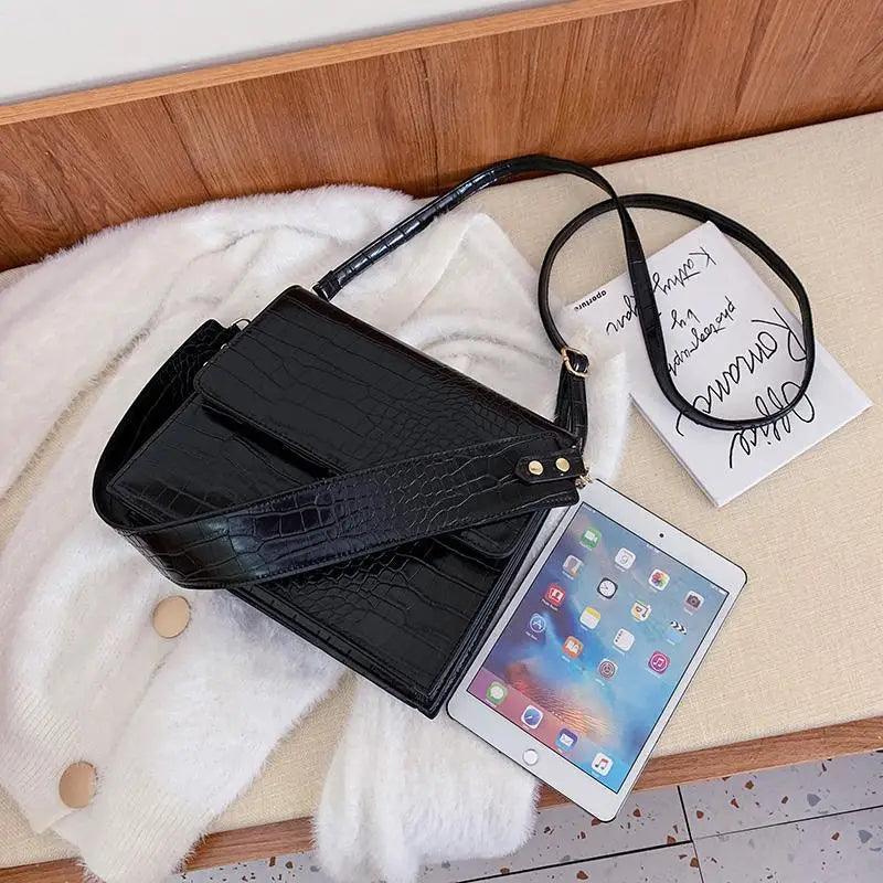 Elegant Patent Leather Messenger Bag
