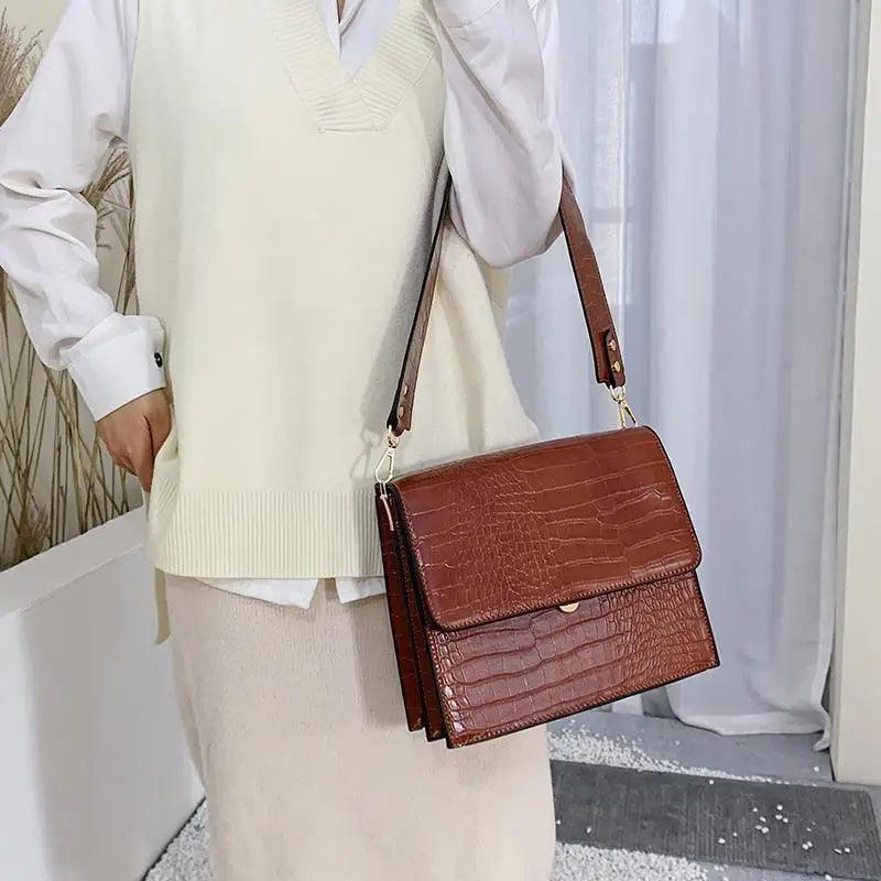 Elegant Patent Leather Messenger Bag