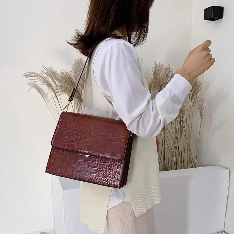 Elegant Patent Leather Messenger Bag