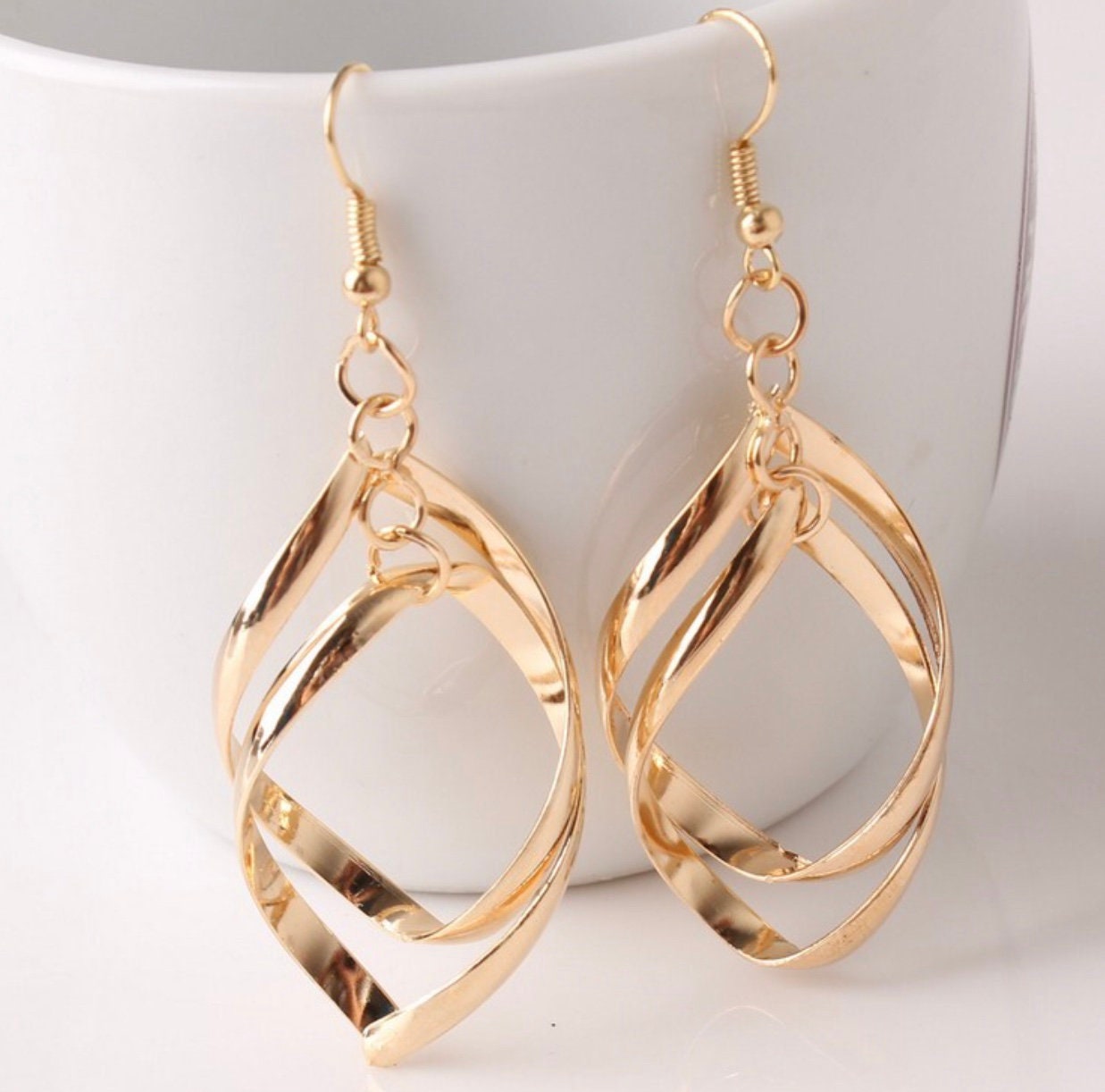 Infinity twist 2 hoop earrings